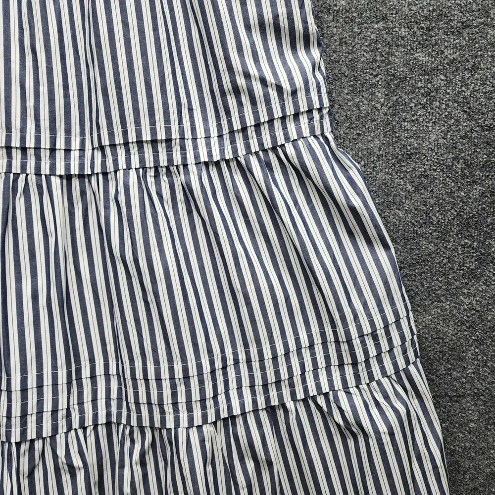 NWT Quince Organic Cotton Poplin Tiered Maxi Dress Hudson Stripe XL Pockets - Picture 5 of 12